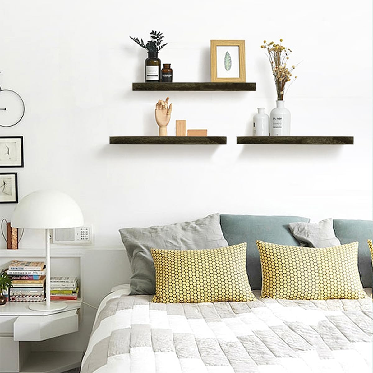 VOLDMART Wall Shelf for Bedroom Without Door,Wall Shelf for Bedroom wenge,Wall Shelf for Bedroom Adhesive, Set of 3-image-34