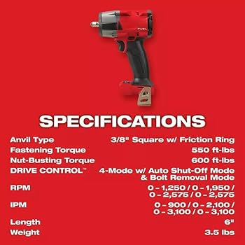 2960-20 for Milwaukee M18 FUEL 3/8 Mid-Torque Impact Wrench