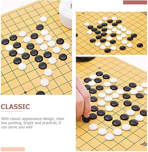 Miniatura 7 de jojofuny Juego de tablero de juego portátil tamaño de viaje con piedras de plástico convexas individuales y tablero Go Board clásico de estrategia