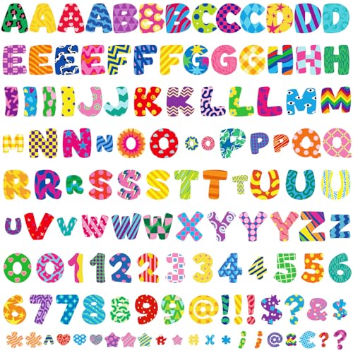 125 PCS Colorful Bulletin Board Letters 3 Inch Large Alphabet Stickers Vinyl Self-Adhesive Large Letter & Number Stickers for Classroom Poster Board School Projects Mailbox Signs Party Crafts Decor