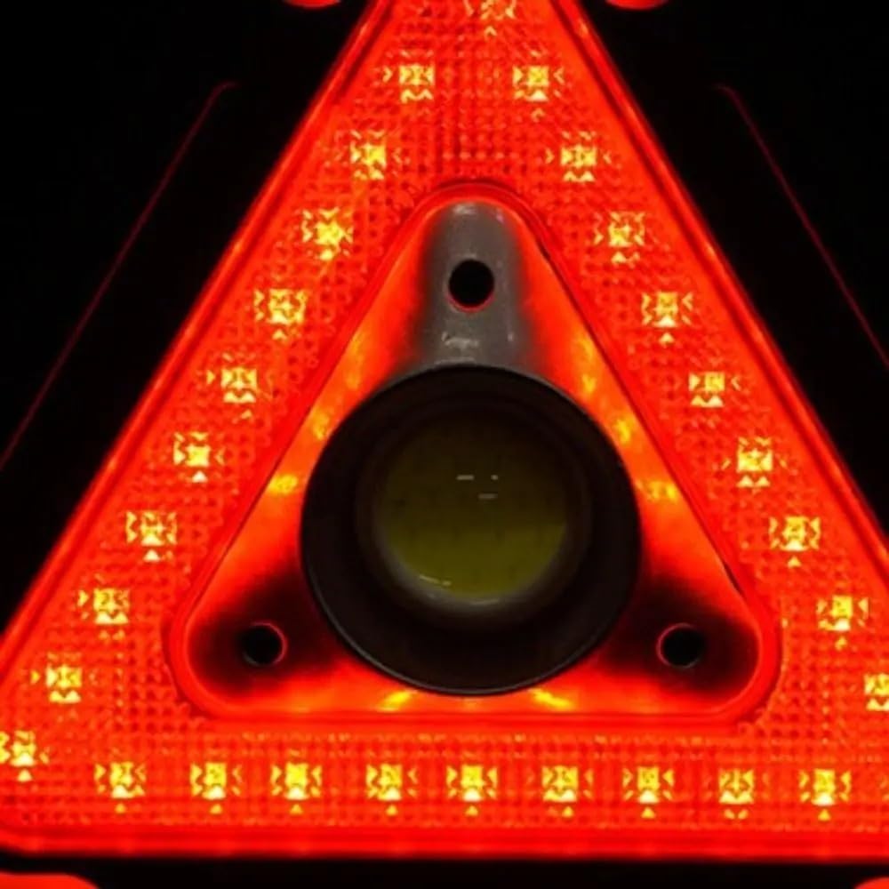 Warndreieck Warnlicht, Solar-Sicherheitsdreieck, Warnschild, Pannenarbeitslicht am Straßenrand, Camping(M)