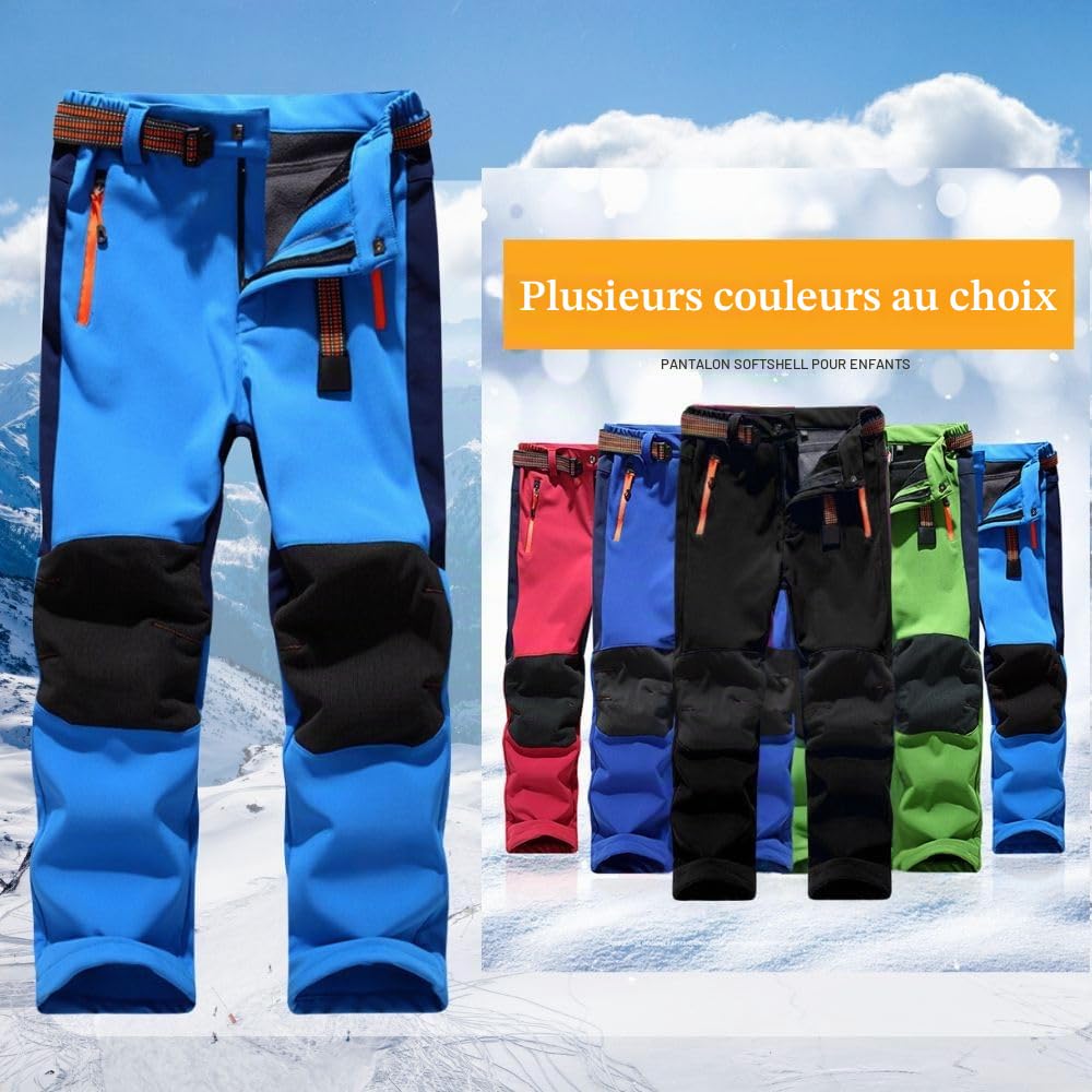 Pantalon thermique imperméable pour garçons et filles, pantalon de neige, pantalon d'extérieur d'hiver, pantalon de randonnée, pantalon de ski softshell pour enfants