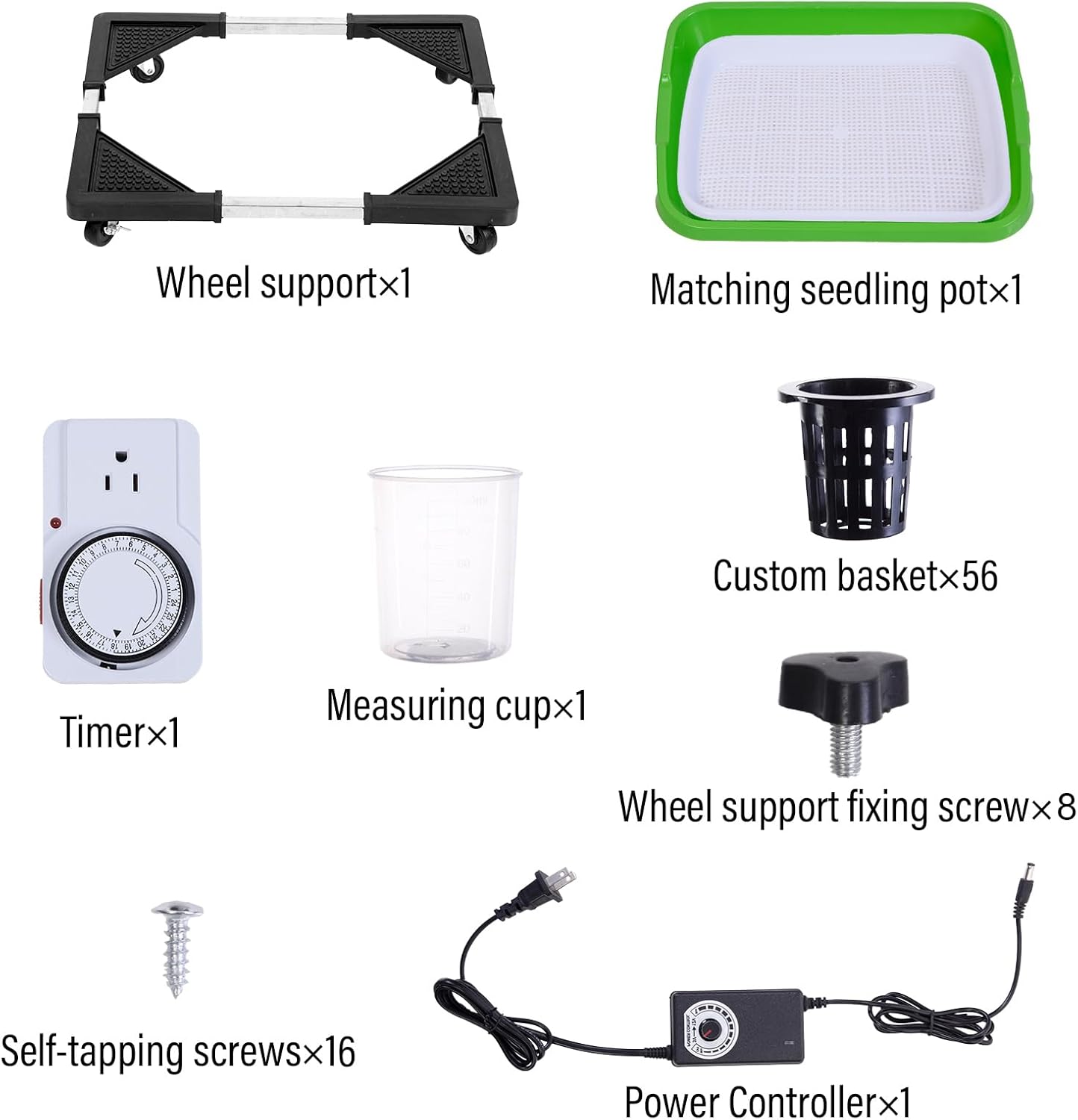 Vertical Hydroponic Garden Tower - 56 Slots Hydroponics Tower - Plants Germination Kit with Water Pump for Tomatoes, Basil, Flowers