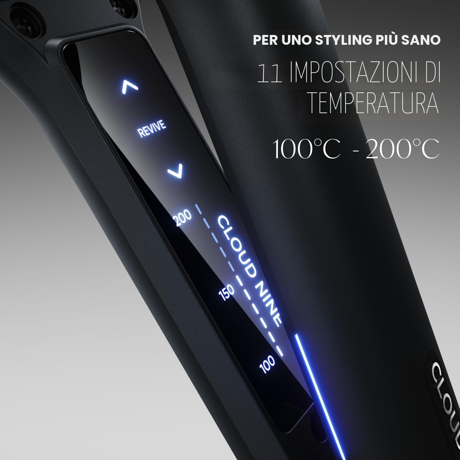 CLOUD NINE La nuova piastra per capelli larga | Controllo della temperatura variabile | Modalità Revive Piastre arricchite con minerali | Display digitale Cavo girevole a 360°