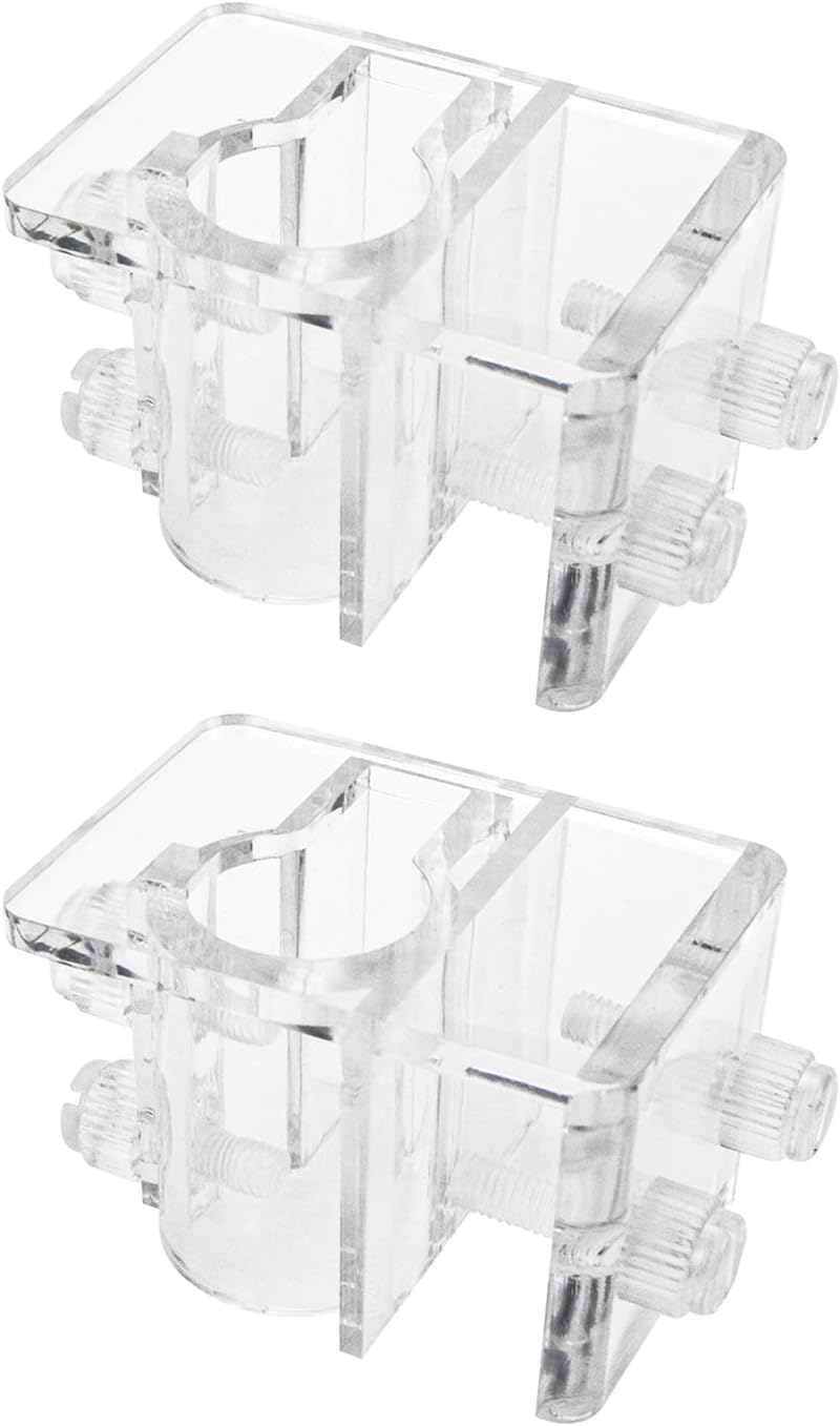 Quluxe 2 Pcs Acrylic Aquarium Soft Tube Fixture Holder Hose Clamps Fixing Clip for Holding Doing Pump Soft Hose
