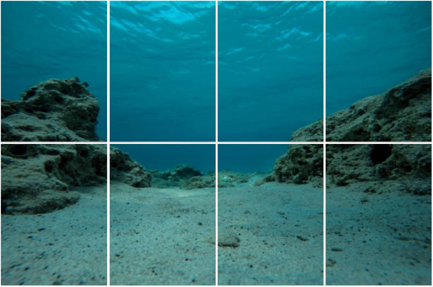 8 Pack Art Acoustic Panels Empty bottom sea rocks sea urchins Soundproof Wall Panels, 32"x48" Decorative Sound Absorbing Panels, Acoustic Treatment for Home, Office