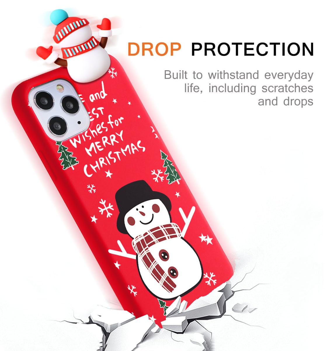 Yoedge 3 Pièces Noël Coque Pour IPhone 13 Pro 6,1", Mignon Étui Avec