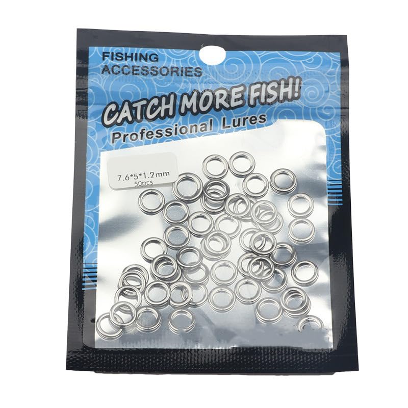 Set 150 piezas anillos conectores acero inoxidable pesca miniatura 5