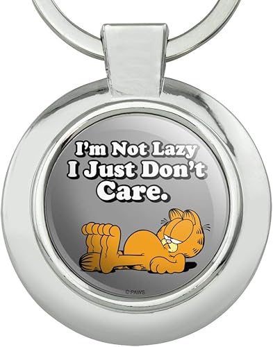 Miniatura 3 de GRAPHICS & MORE Garfield I'm Not Lazy - Llavero redondo de metal cromado, Cromado