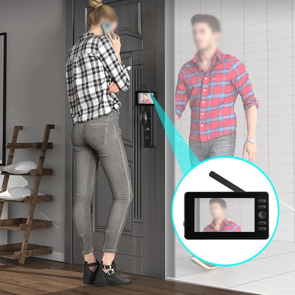 Videocitofono wireless intelligente con ampio display da 4,3 pollici, visione grandangolare a 170 gradi, visione a infrarossi e acquisizione automatica di immagini e video a due vie