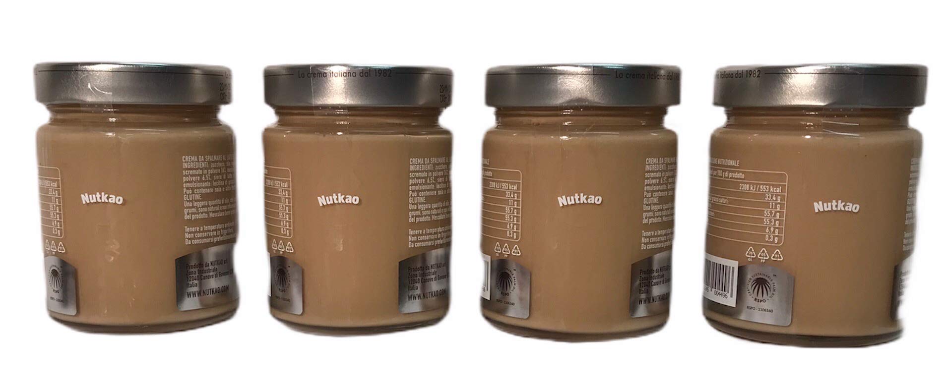 Nutkao gran cremeria 4x350g. lait et crème de noisettes, tartinade de noisettes italienne de haute qualité