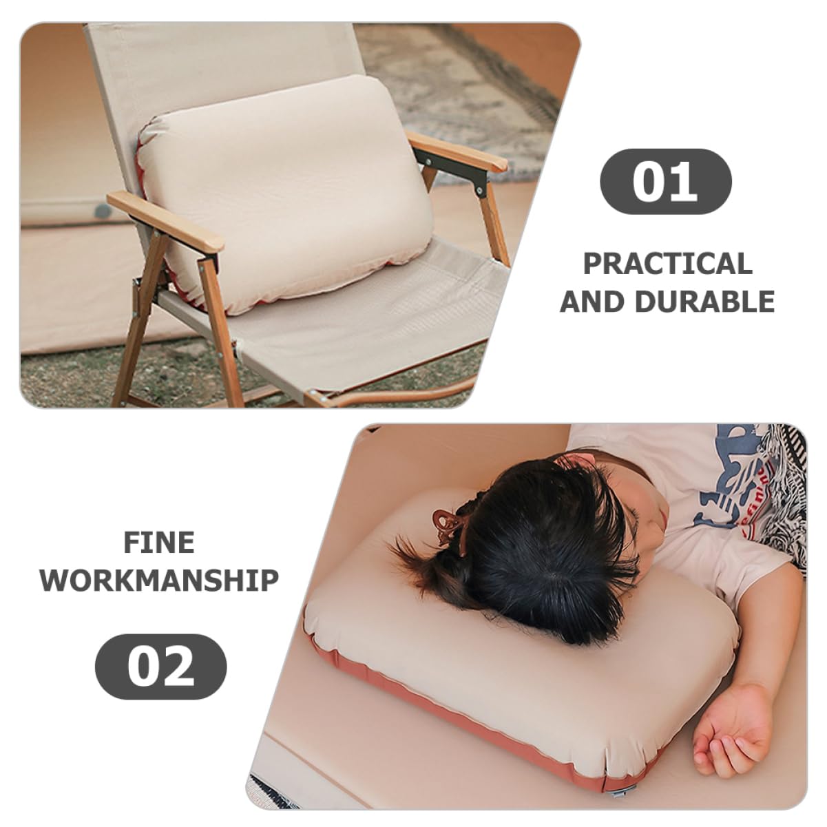 BESPORTBLE Almohada Inflable para Acampar Almohada De Viaje para Válvula De Aire Soporte Cervical Adaptable