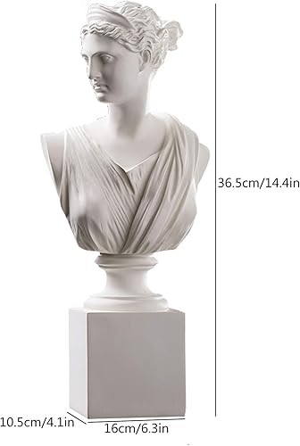 Miniatura 2 de Estatua de Athena, Diana La Cazadora Busto Clásica Estatua de Dios Griego Estatua de Resina Venus Busto Escultura para decoración del hogar, adornos