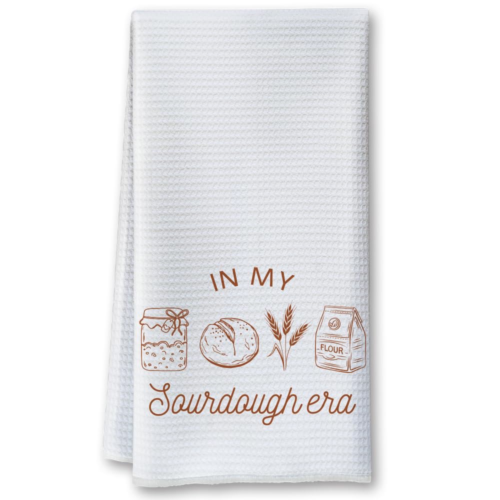 in My Sourdough Era Sourdough Flour Sack Kitchen Towels Funny Sourdough Kitchen Towel Gifts for Baker Mom Grandma, Sourdough Bread Towel Sourdough Bread Baker Gifts Bakers Lover Towels 16x24