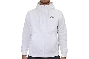 Men's Sportswear Club Full Zip-Up Hoodie in White