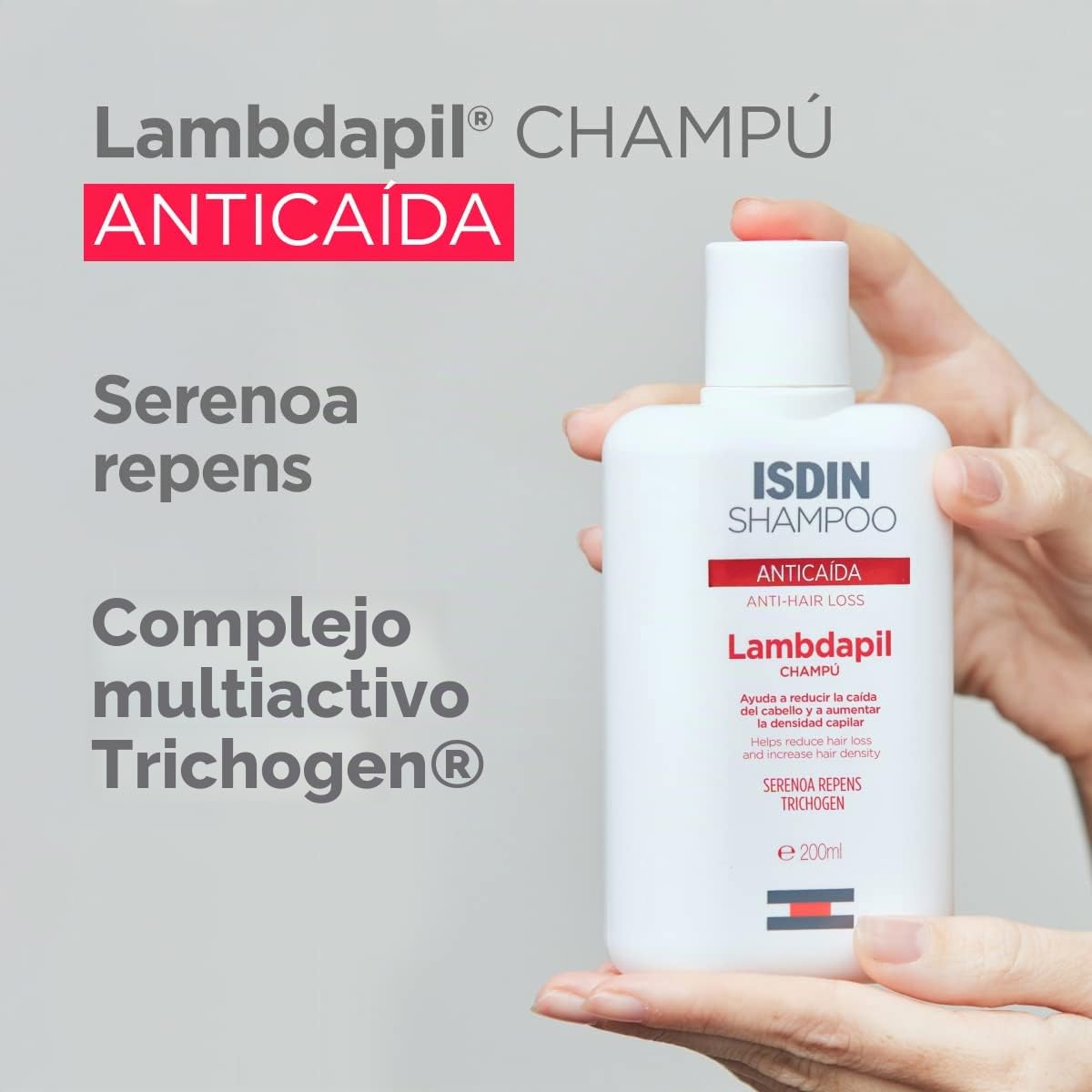 ISDIN Shampoo Lambdapil Anticaída, Ayuda a reducir la caída del cabello y a aumentar la densidad capilar