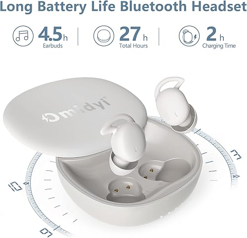 Miniatura 6 de Audífonos inalámbricos para dormir, auriculares con cancelación de ruido para un mejor sueño, ultra pequeños y suaves de silicona Bluetooth