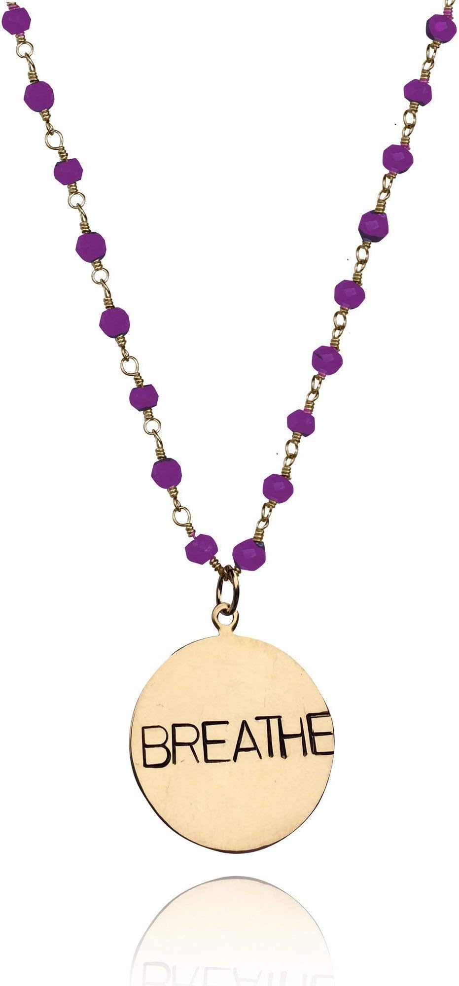 BREATHE Gold Filled Amethyst Necklace