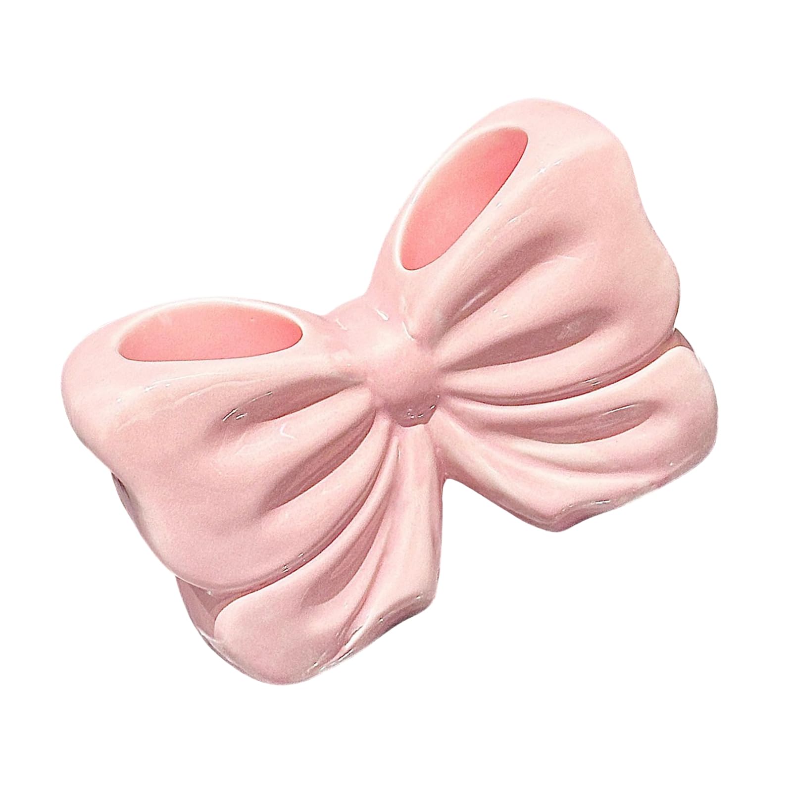 hogtnd Stylish Ceramic Toothbrush Holder, Beautiful Bowknot Design for Bathroom Countertops Accessories Ceramic Toothbrush Holder