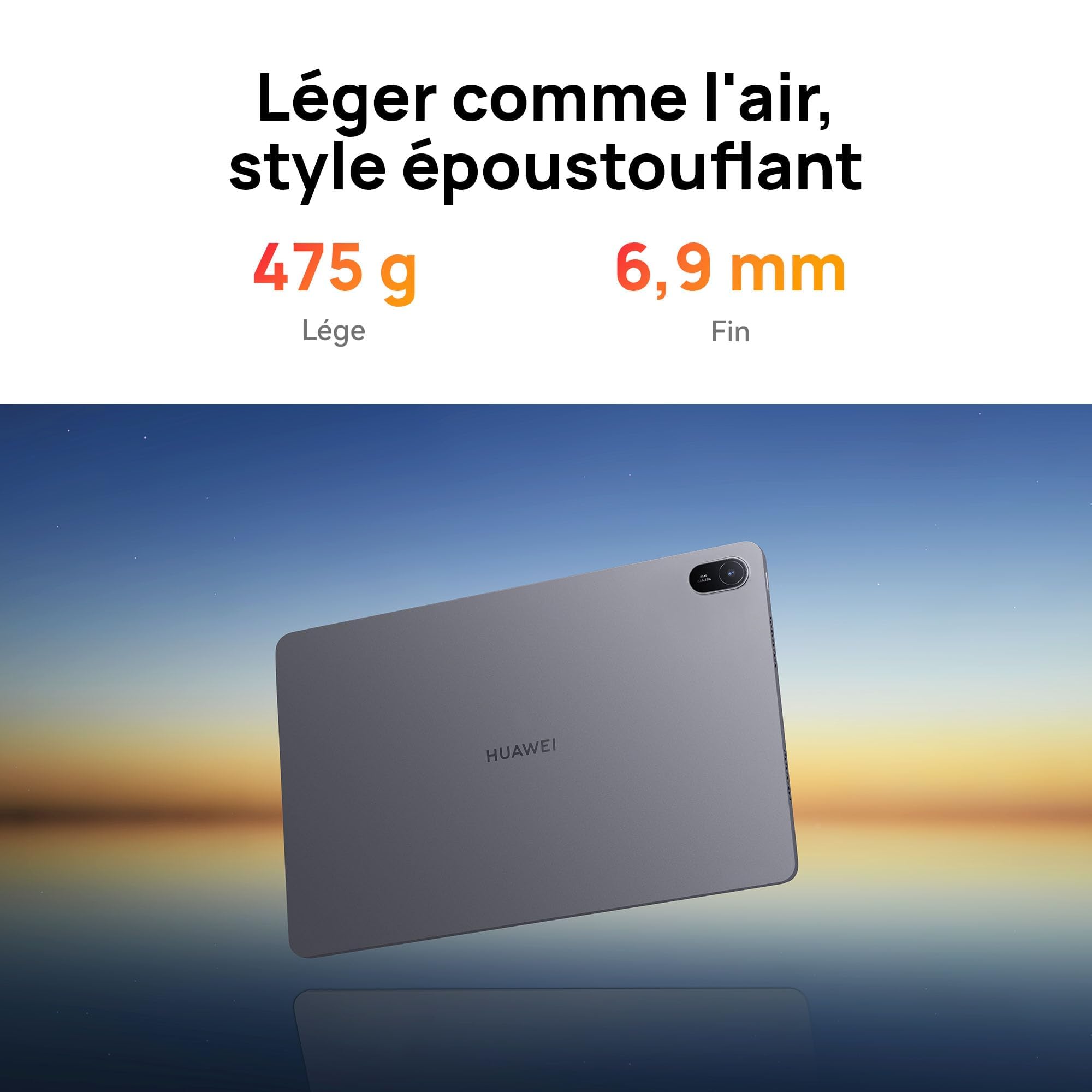 HUAWEI MatePad SE 11 Tablettes, Écran Fullview Eye Comfort 11 Pouces, 4+128G, Slim and Light 475g 6,9mm, Son époustouflant ajusté par Histen 9.0, Batterie de 7,700 mAh, Gris