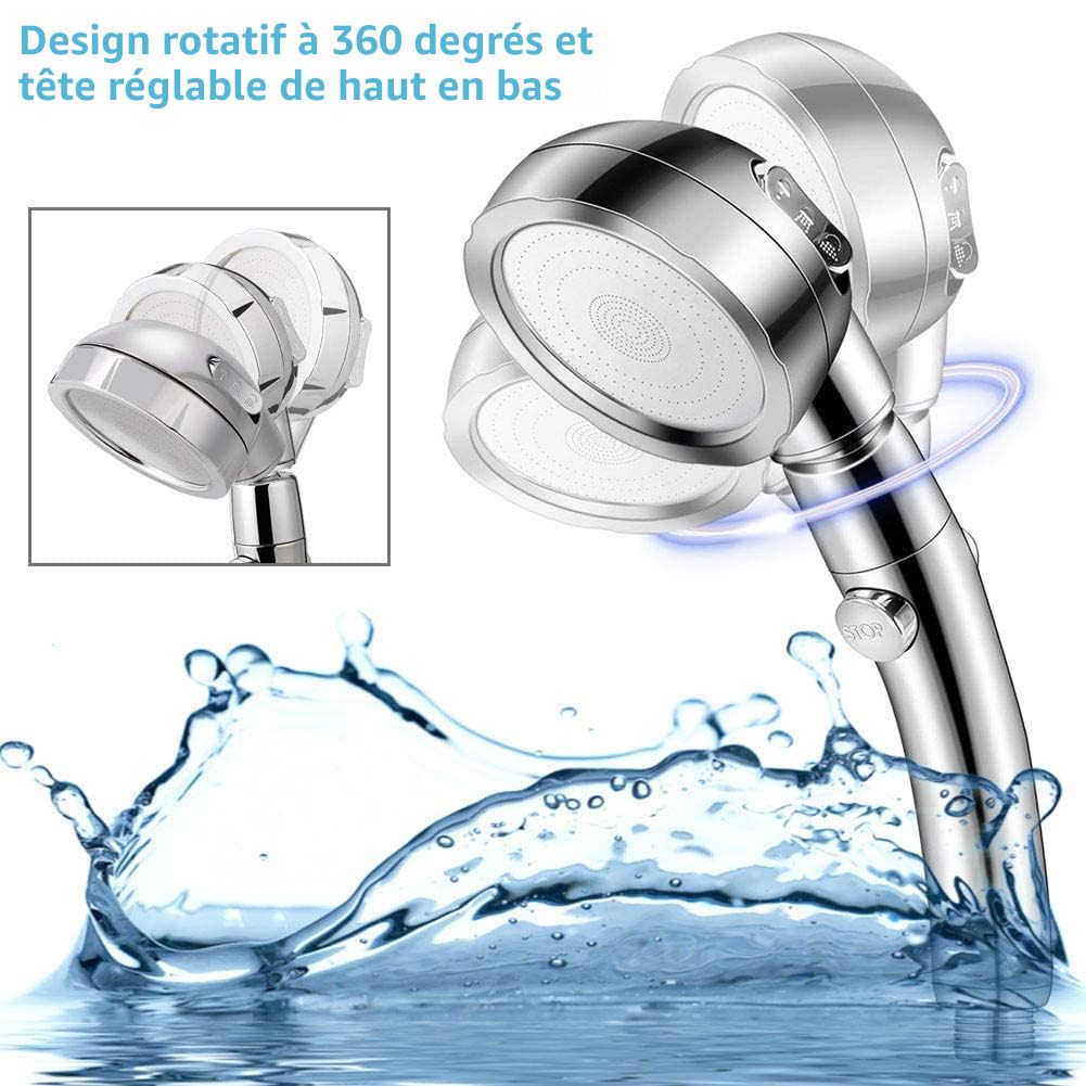 1PC pommeau de douche haute pression, arroseur à main