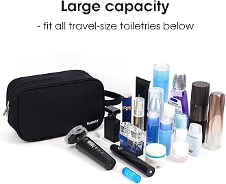 Travel Toiletry Wash Bag for Men and Women Traveling Dopp Kit Shaving Bag for Toiletries Accessories (Black)