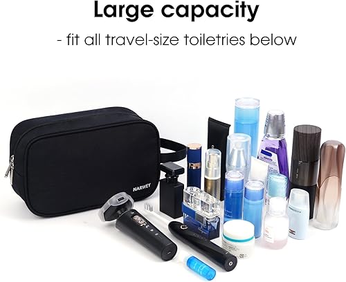 Miniatura 4 de Narwey Neceser de viaje para mujeres, kit de viaje Dopp organizador de bolsas de maquillaje para artículos de tocador, accesorios cosméticos, Hoja