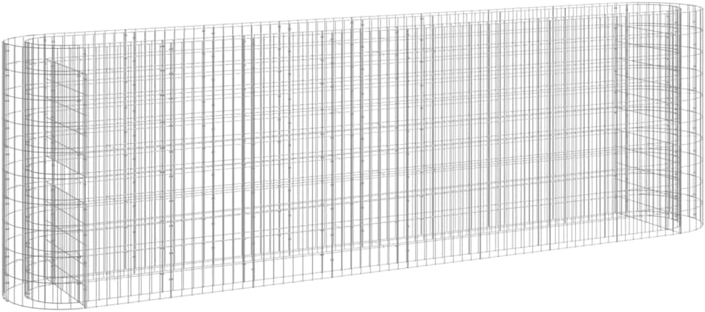 Gabion Raised Bed Galvanized Iron 129.9"x19.7"x39.4",Large Galvanized Gabion Raised Bed for Garden and Patio Landscaping Gardening Pots & Planters