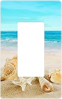 Vista 15 de Cubierta para interruptor de luz, placas de pared de conchas marinas en la playa, palanca individual de 1 banda, 4.5 x 2.76 pulgadas, 1 paquete