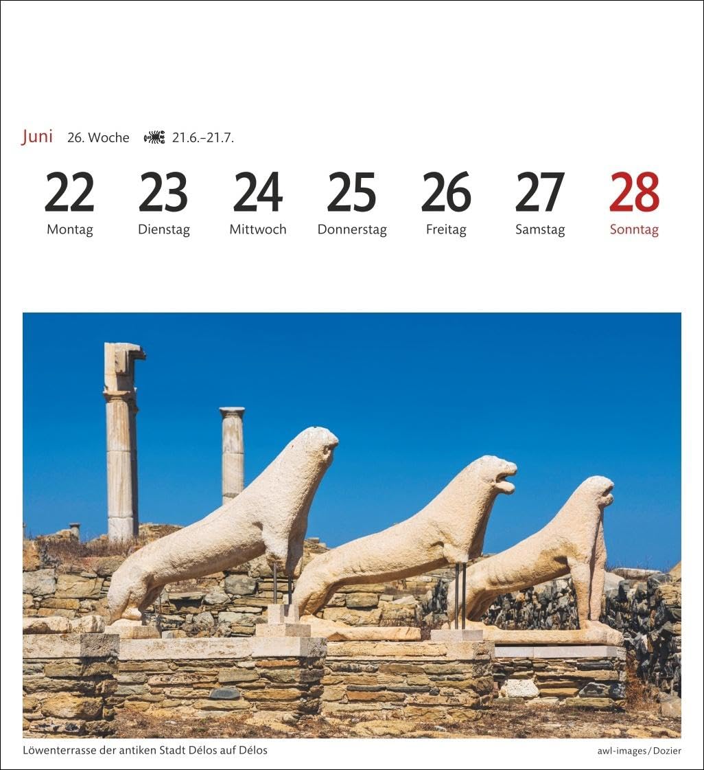 Griechische Inseln Sehnsuchtskalender 2026 - Wochenkalender mit 53 Postkarten: Reise-Kalender mit 53 hochwertigen Motiven der schönsten Plätze Griechenlands.