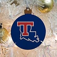 Vista 5 de GRAPHICS & MORE Louisiana Tech University Bulldogs Logo Madera Árbol de Navidad Adorno de vacaciones