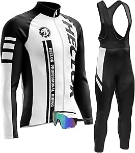 Set Ciclismo Uomo Manica Lunga - Pantalone Imbottito, Traspirante, Per MTB E Strada