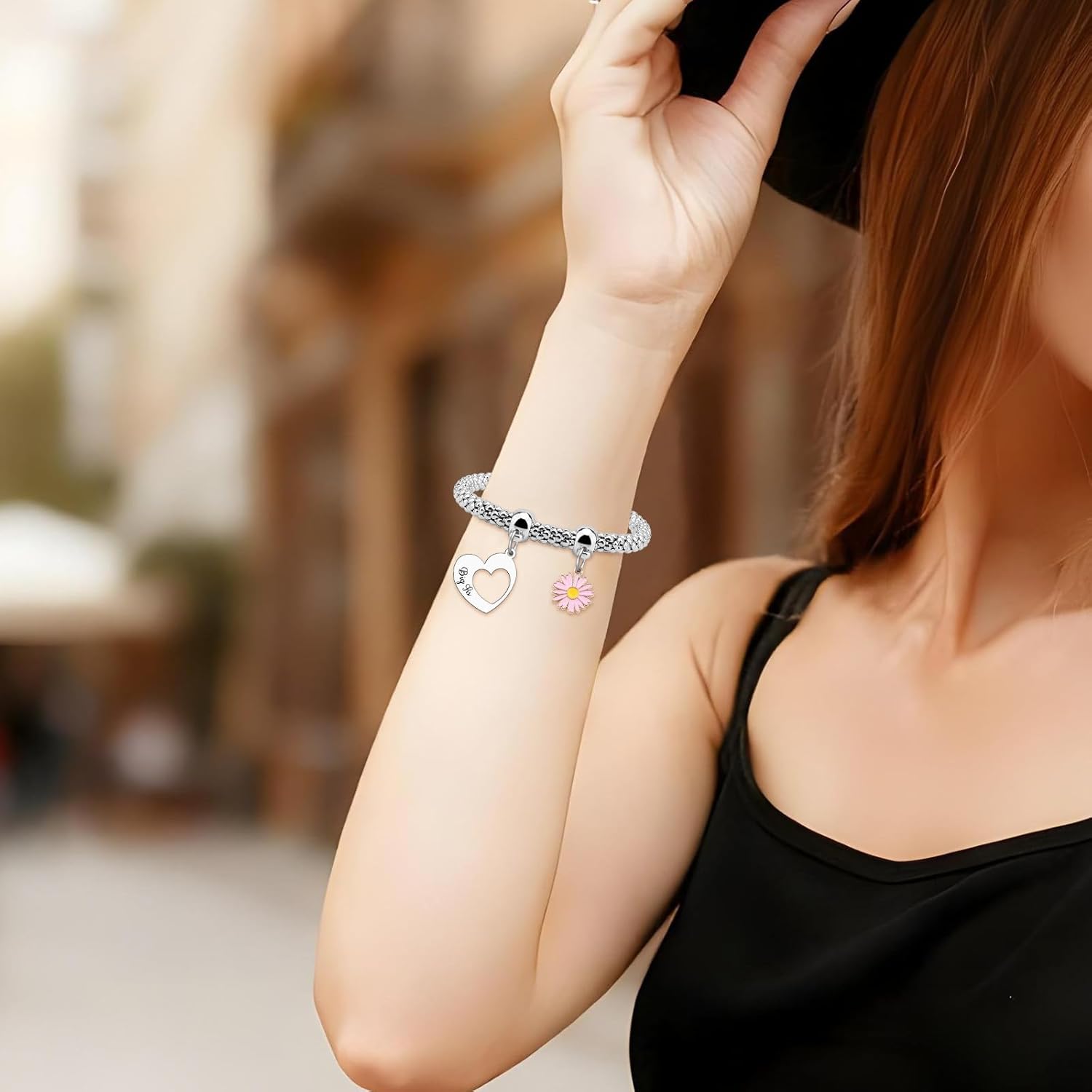 Sister Bracelets for Women 2 Piece Bracelet Set Friendship Gifts for Women Friends Bff Bestie Sister Friendship Gifts 2PCS Big Sis Lil Sis Stretch Jewelry Graduation Christmas Birthday Presents - Image 4