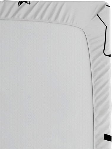 Miniatura 63 de Ambesonne - Sábana bajera ajustable multicolor, en colores y tres tamaños Azul y gris,Verde Militar Sage Green,Ámbar beige,Negro Grey White,Azul