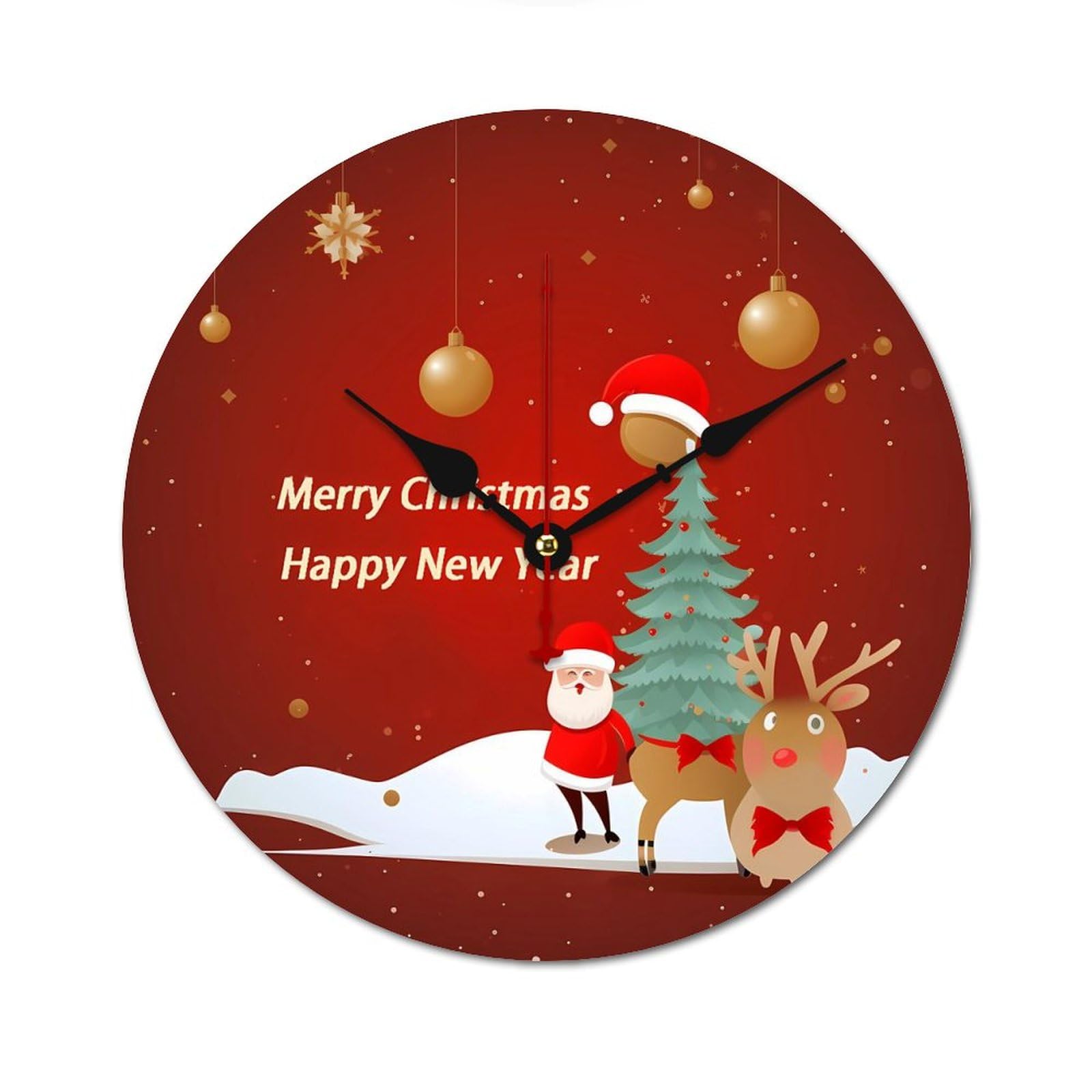 Horloge murale en bois de 30 cm pour décorer votre Noël