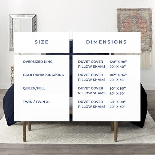 Miniatura 2 de Kotton Culture Funda de edredón tamaño King de 5 piezas, plisada, 100% algodón egipcio, transpirable para todas las estaciones, 600 hilos con