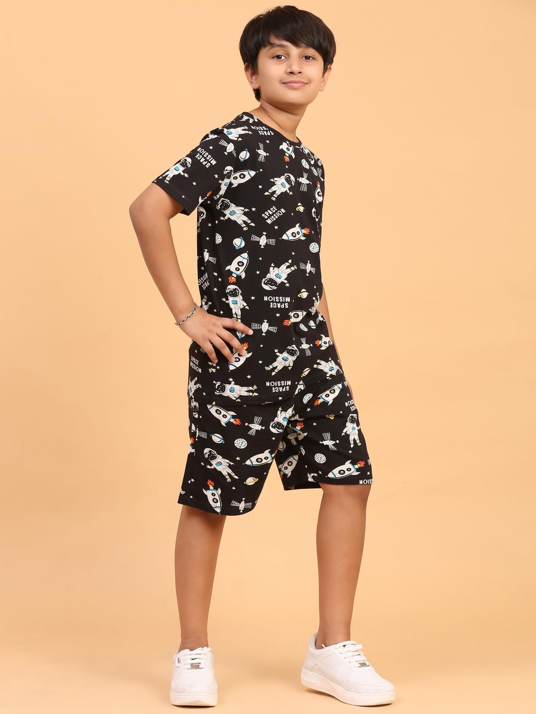 Ninos Dreams Black Space Mission Boys Shorts Coord set - Image 4 thumbnail