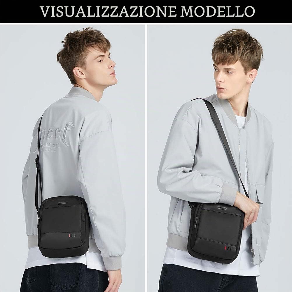Borsello Uomo Tracolla Casuale Borsa a Tracolla da Uomo Piccolo Borsa a Spalla Ipad per Sportiva, Viaggio, Lavoro