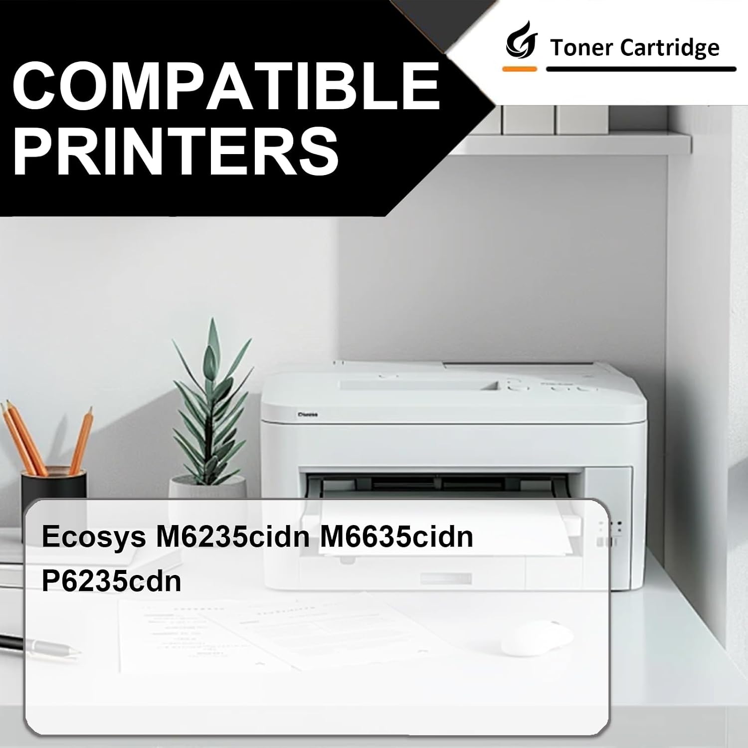Compatible for Kyocera TK-5282 Yellow Toner Cartridge, 1 Pcs image 2