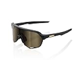 100% S2 Sport Performance Cycling Sunglasses (Matte Black - Soft Gold Mirror Lens)