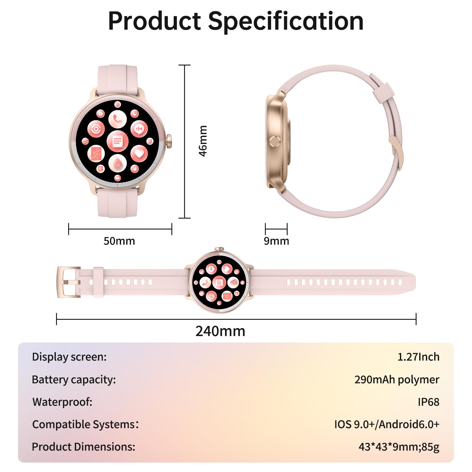 Smart Watch for Men Women(Answer/Make Calls), Smartwatch Built-in AI Voice, 1.27" HD Fitness Tracker with Heart Rate/Sleep/Step/SpO2 Monitor, 100+ Sports Modes, IP68 Waterproof Watch for Android iOS