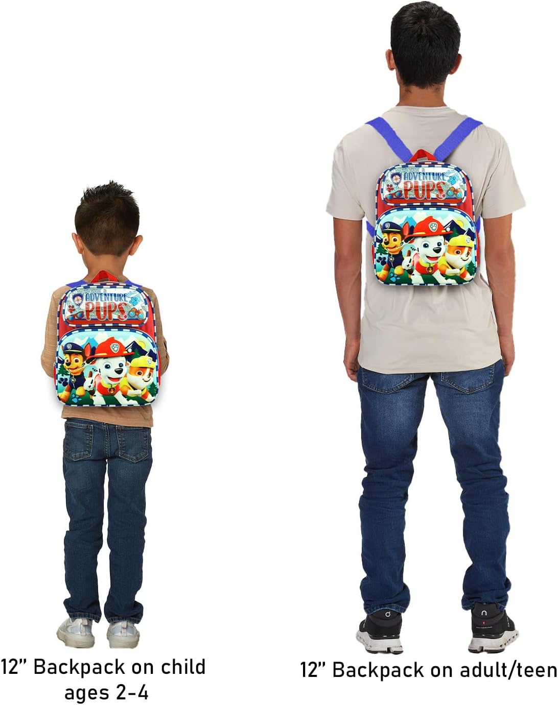 Paw Patrol Mini Backpack for Kids - Bundle with 12" Small Bag for Boys Featuring Chase, Marshall, Rubble Plus Water Bottle, Stickers | Paw Patrol School Backpack for Kids, Toddlers