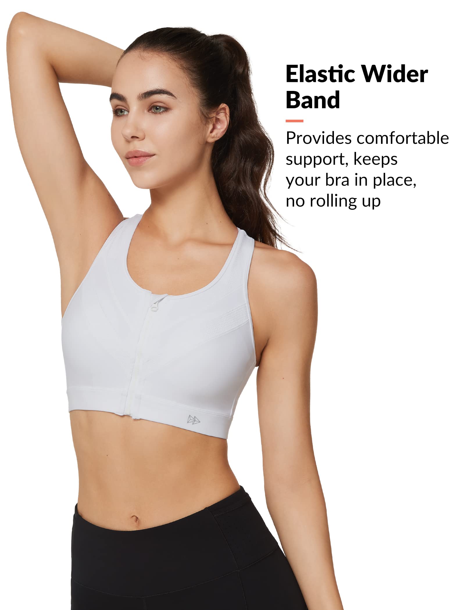Yvette Soutien-gorge de sport à fermeture éclair sur le devant, soutien pour femme à grande poitrine, soutien confortable