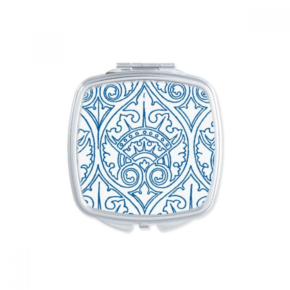 Miroir de poche à la main bleu Talavera pour maquillage précis