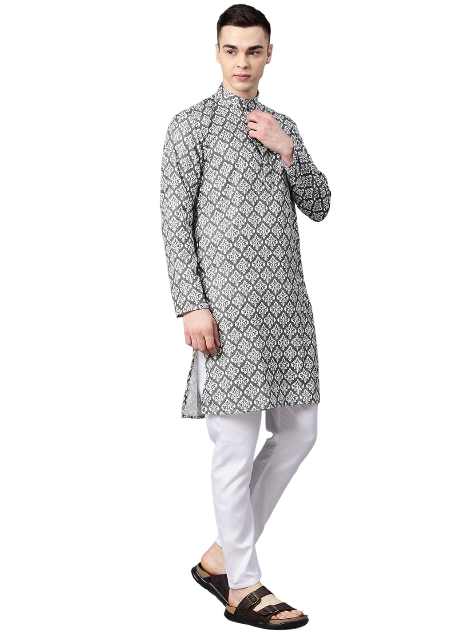 luxrio Kurta Set for Men Cotton Blend Kurta with Pyjama Set Ethnic Set-picture-55
