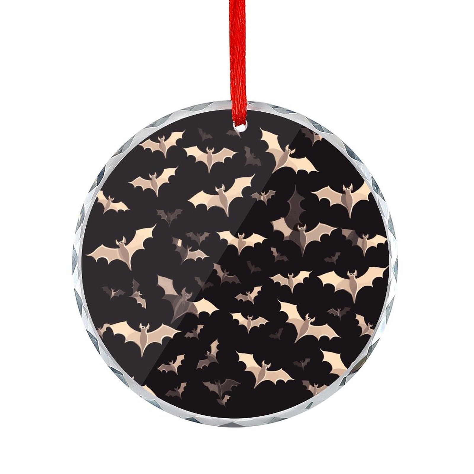 Btcowzrv Style Halloween Flying Bats Round Ornament Hanging Pendant Decor