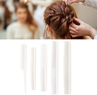 Conjunto de pente de cabelo, 5 peças kit de escova de cabelo salão doméstico portátil desembaraçador pentes de cabeleireiro cauda pente ferramenta de estilo escova de cabelo para mulheres homens longos e grossos cabelos encaracolados finos