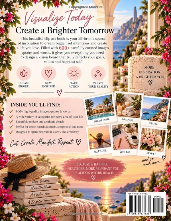 2027 Vision Board Clip Art Book: Vision Board Supplies with 600+ Inspiring Pictures, Quotes, and Positive Affirmations for Women to Design the Future You Dream Of