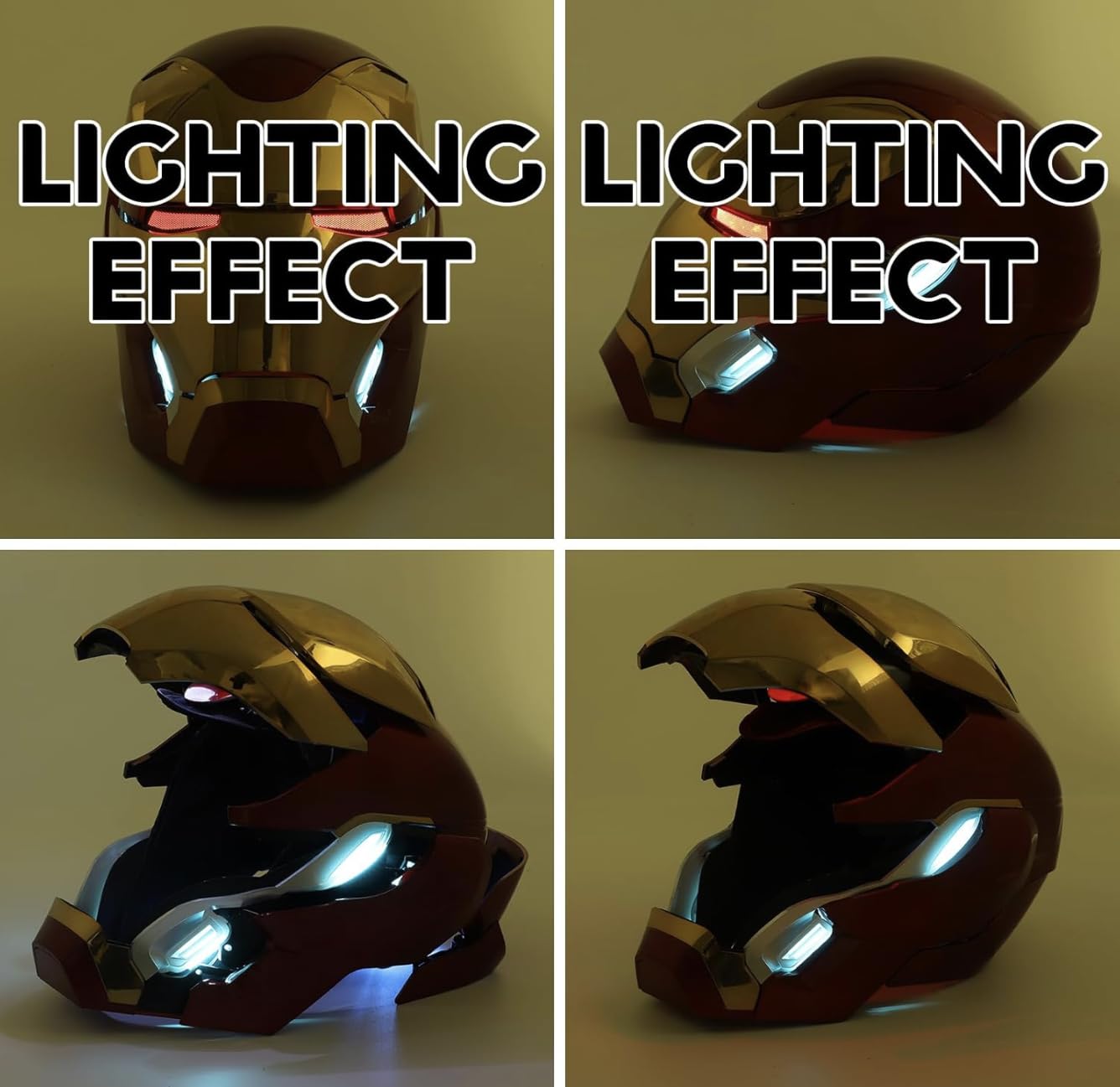 Casco portatile MK 50 1:1 - Voce, tatto e telecomando con occhi LED, effetti sonori realistici, pannelli mobili di schiena e orecchie, perfetto per cosplay e figure da collezione