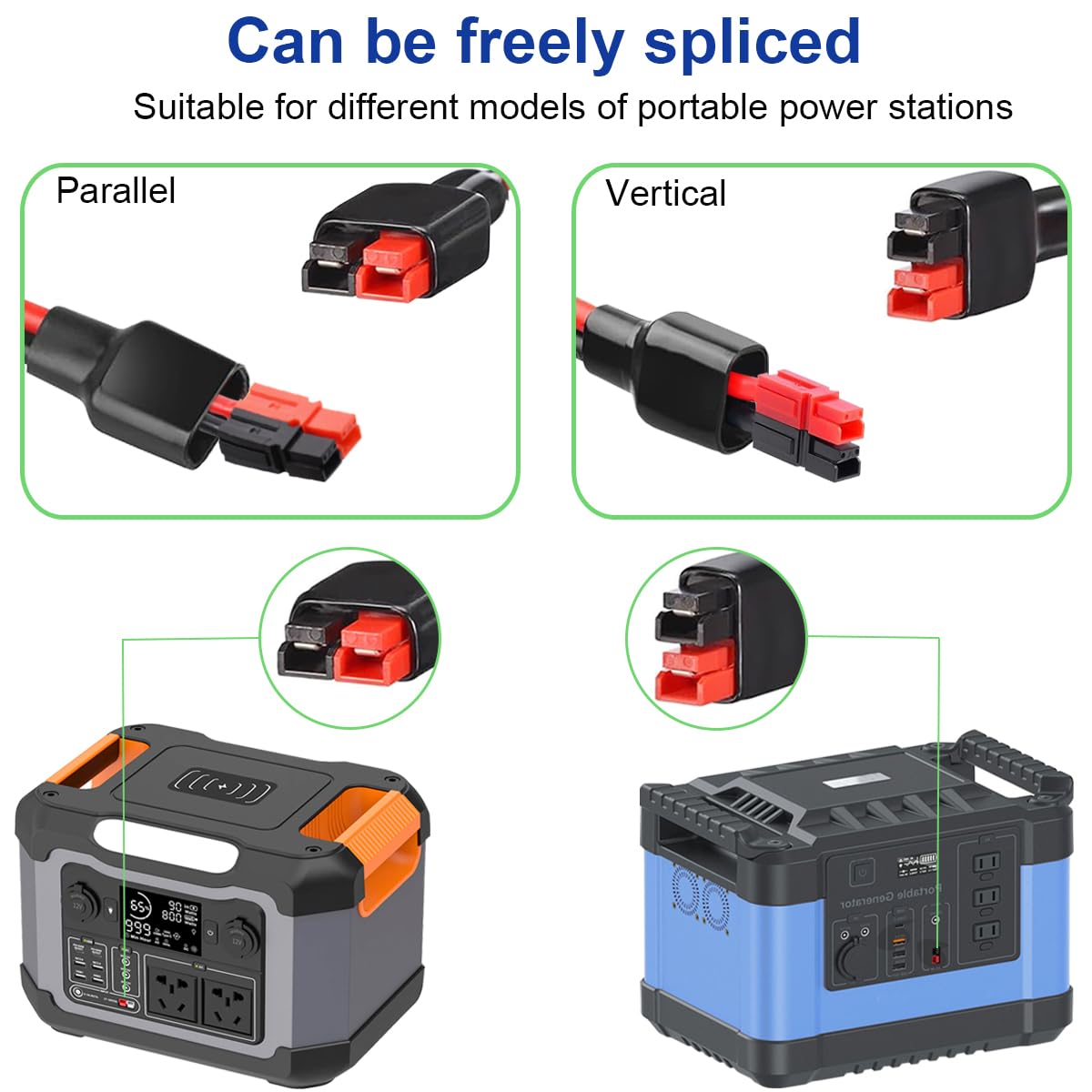 do Anderson Y Złącze kabla rozdzielacza 1 do 4 45 A Panel słoneczny Przedłużacz do ładowarki do GZ Jackery Power Pole Port RV Solar Elektrownia Elektrownia